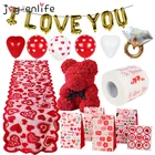 Воздушные шары из фольги Я люблю тебя для романтической свадьбы, подарок в виде медведя розы воздушные шары с сердцем, украшения для Дня Святого Валентина, свадьбы, латексные шары