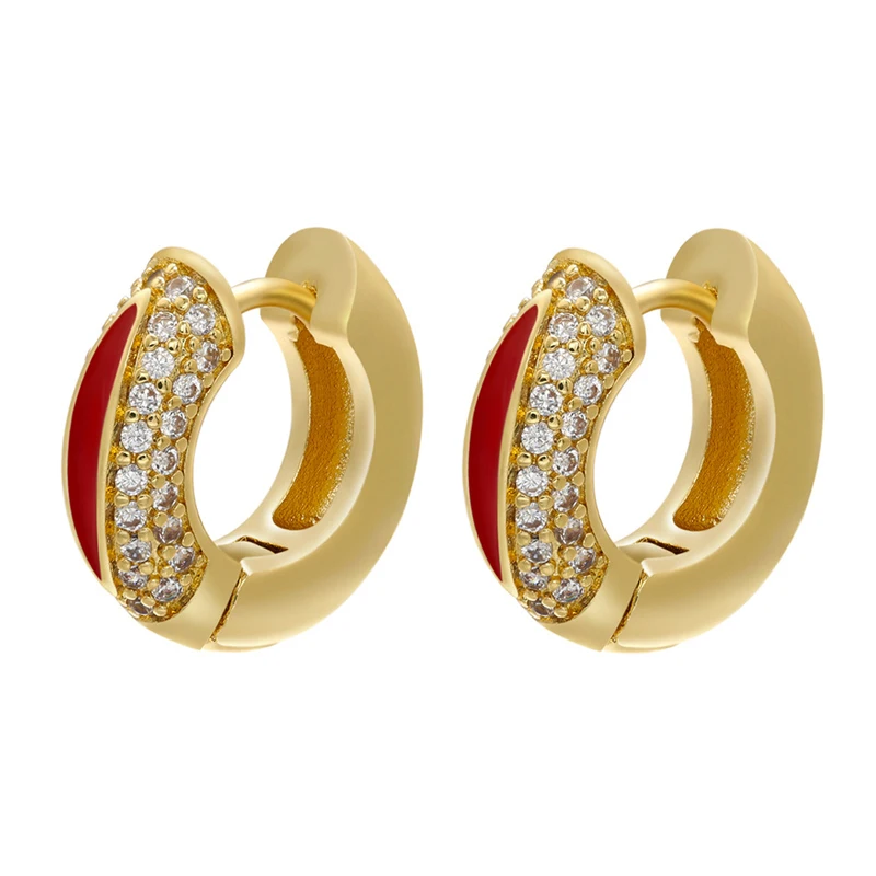 

Punki 2021 Summer New Neon Colorful Enamel Hoop Yellow White Orange Pink Mini Small Huggie Hoop Fluorescent Earring