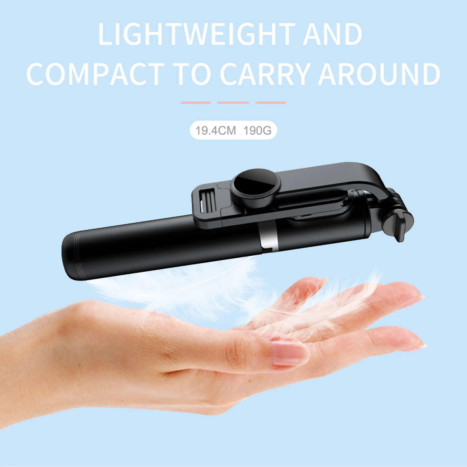 Selfie Stick 3 In 1 Wireless Bluetooth Selfie Stick Foldable Mini Tripod With Fill Light Shutter Remote Control For Ios Android