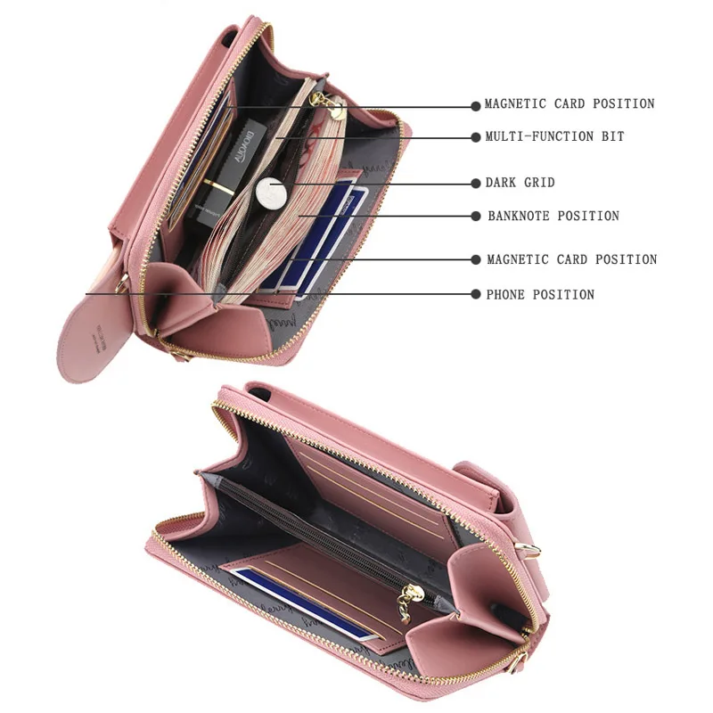 Женский модный кошелек 2020 однотонный диагональный кросс пакет