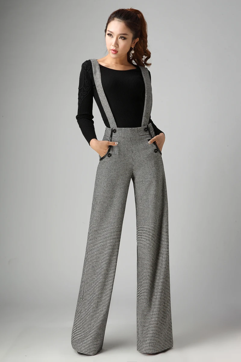 2020 утолщенные шерстяные широкие брюки женские подтяжки ног длинные размера плюс