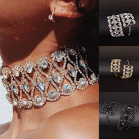 rhinestone crystal fashion necklace choker women full diamond wedding jewelry