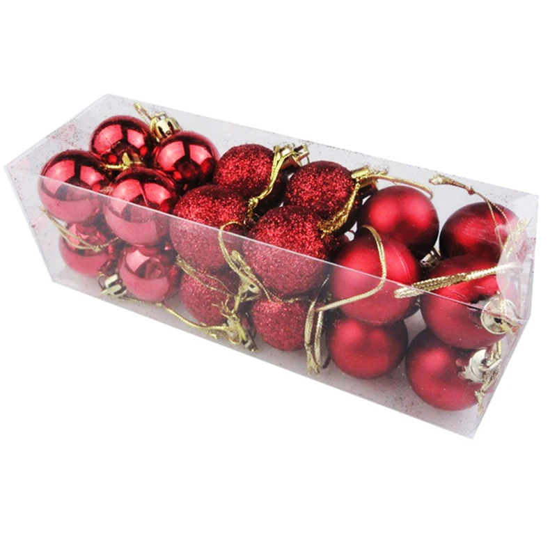 24 шт./лот 30 мм декоративный шар для рождественской елки дома рождественские