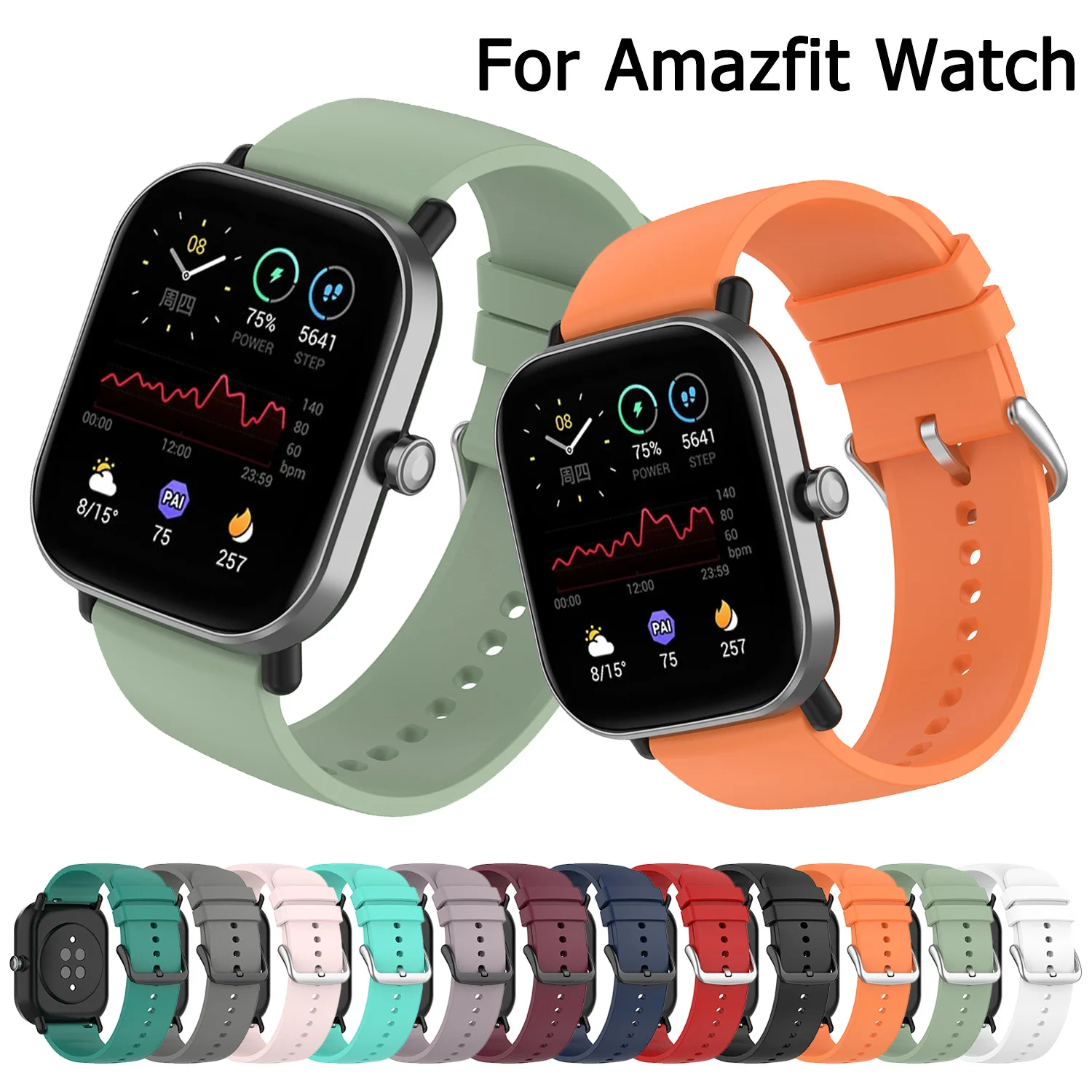 

Watch Band For Amazfit GTS 3 2 Mini 2E Wrist Strap For Xiaomi Amazfit BIP U Pro POP GTR 42/ZEPP E Silicone Replacement Bracelet