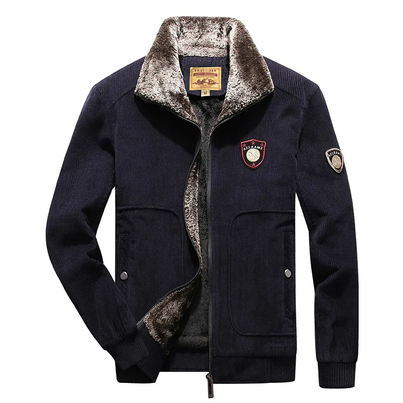 

Winter Jacket Men Thick Fur Filling Fleece Warm Parkas Men Corduroy Wool Liner Windbreakers Plus Size M-4XL Chaqueta hombre