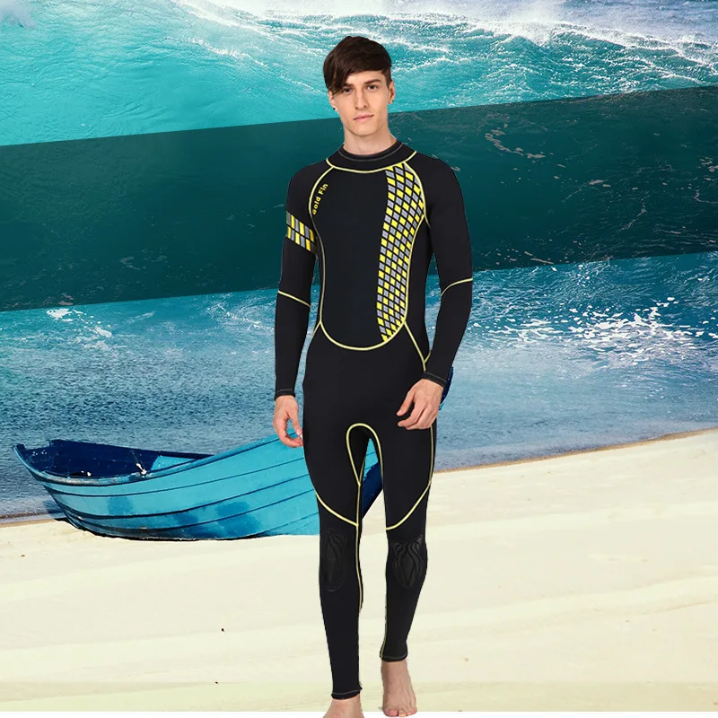 

3MM Diving Thickened Cold Warm Swimming One-piece Long-sleeve Wetsuit Surfing Winter Snorkeling Jellyfish Suit For Men And Women