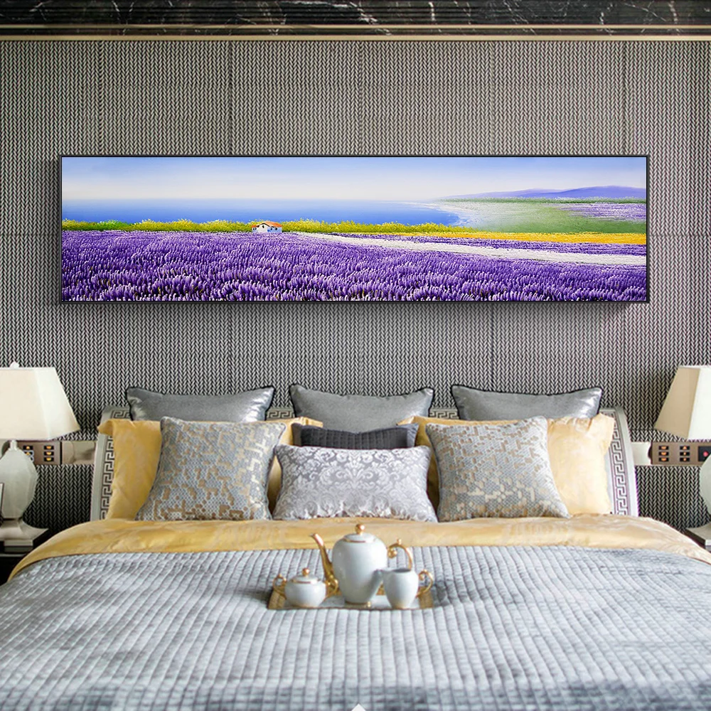 Картина на холсте Лавандовая морская настенная фиолетовые скандинавские