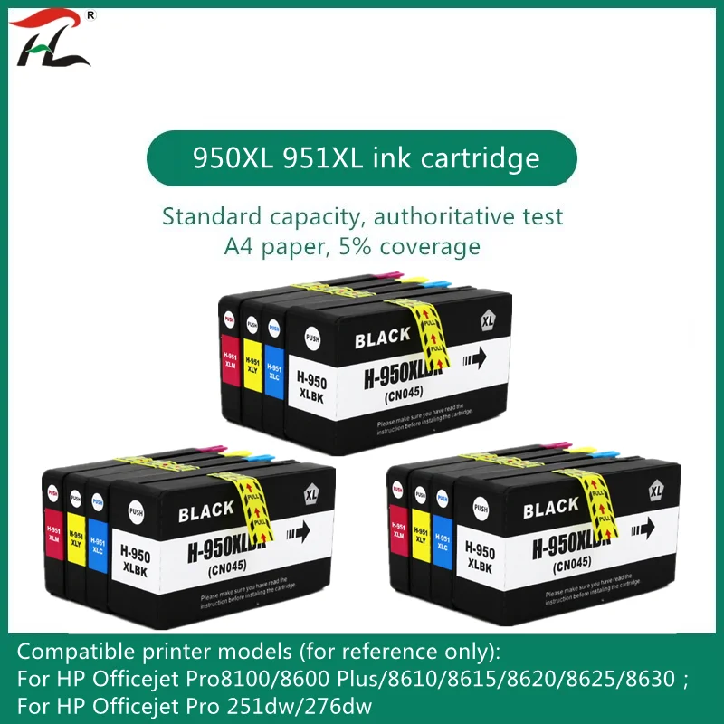 

12 pcs For HP Officejet Pro 8100 8600 8610 8615 8620 8625 8630 251dw 276dw Ink Cartridge With Ink For HP 950XL 951XL 950 951 XL