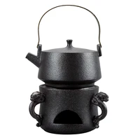 black pottery japanese hot water kettle stove top household thermos vintage teapot brewing wasserkocher kitchen utensils ah50wk
