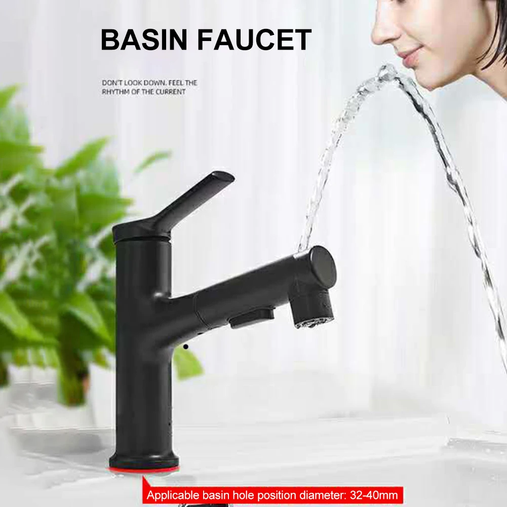 

Single Handle Sink Kitchen Bathroom Brass Modern Hotel Basin Faucet Pull Out Multifunctional Tap Hot And Cold Water Toilet Spray