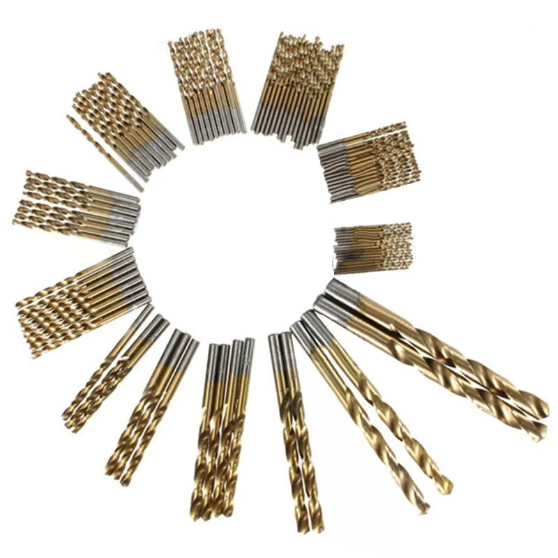 

99pcs Titanium Coated HSS Drill Bits Metric System Durability For Wood Metal