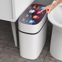 2021new smart sensor trash automatic household electronic trash can kitchen trash bin toilet waterproof narrow seam sensor bin