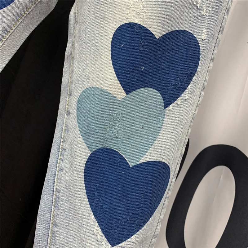 Timis Li ion аккумулятор Для женщин джинсы женские Цветочный принт милые брюки полной