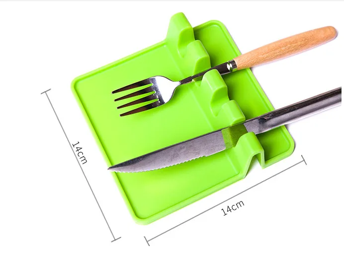 

Kitchen Spoon Holders Fork Spatula Rack Shelf Organizer Plastic Spoon Rest Chopsticks Holder Non-slip Spoons Pad Kitchen Utensil