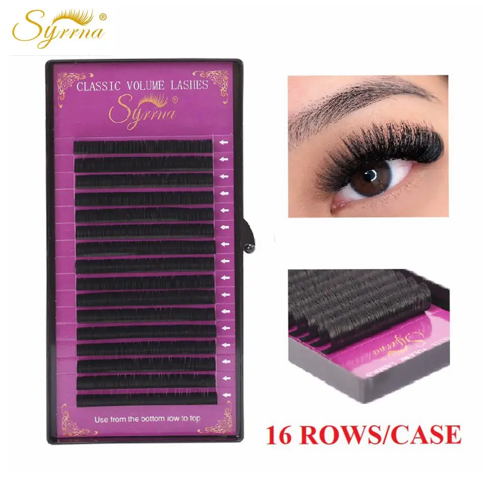 

Syrrna Eyelash Extension16 Rows Pre-Quality for Classic Eyelash Extension False Eyelashes Mix 8mm-12mm Professional Makeup Tools