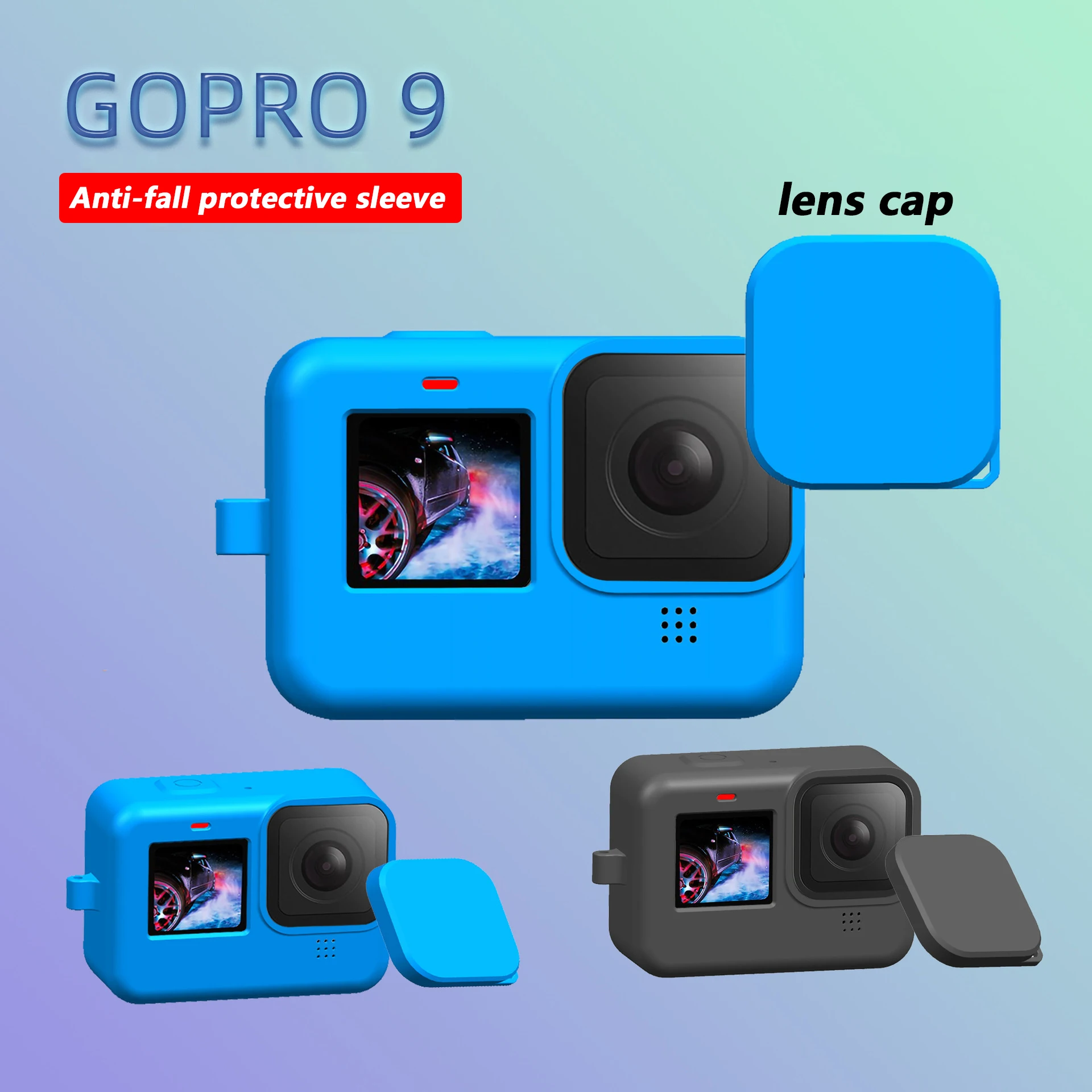 

GoPro9 Protective Cover GoPro Hero 10/9 Sports Camera Anti-drop,Wear-resistant and Scratch-resistant Silicone Body Lens Cover