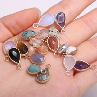 natural stone faceted agates pendants water drop shape exquisite charms for jewelry making diy earring necklace accessories