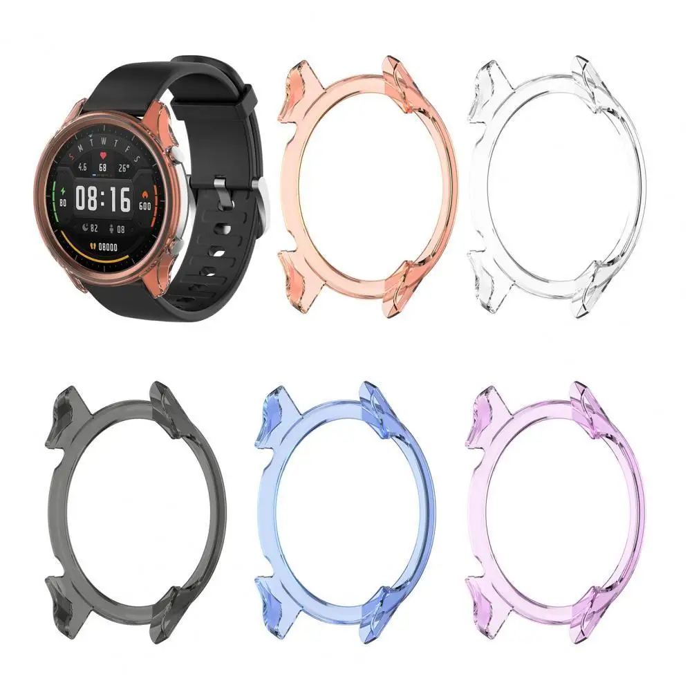 

Bluelans Protective Case Transparent Dustproof TPU Soft Anti-fall Protector Cover Shell for Xiaomi Color Watch