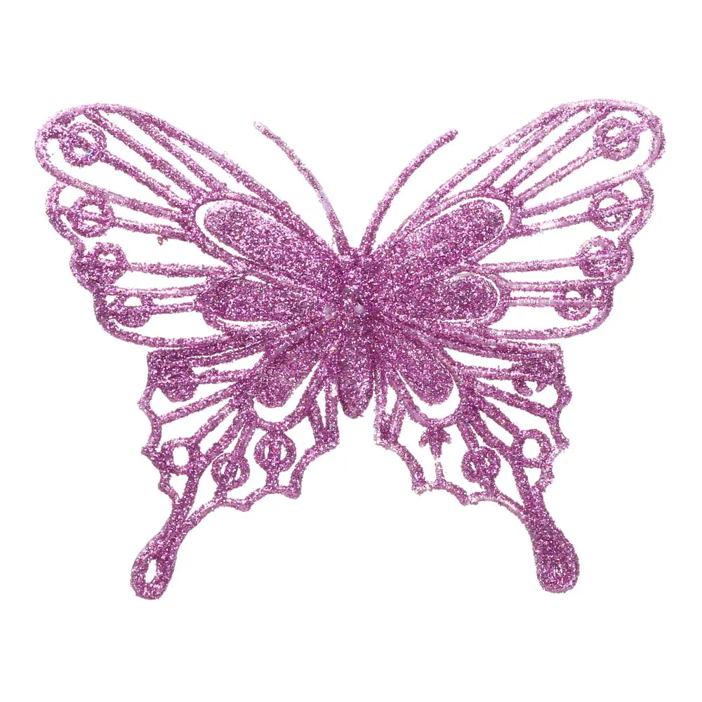 

Золотые новогодние украшения для елки с бабочками