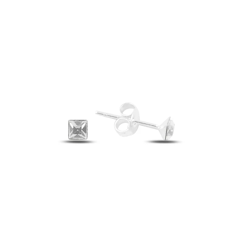 

Silverlina Silver 3mm Square Zircon Stone Engagement Earrings