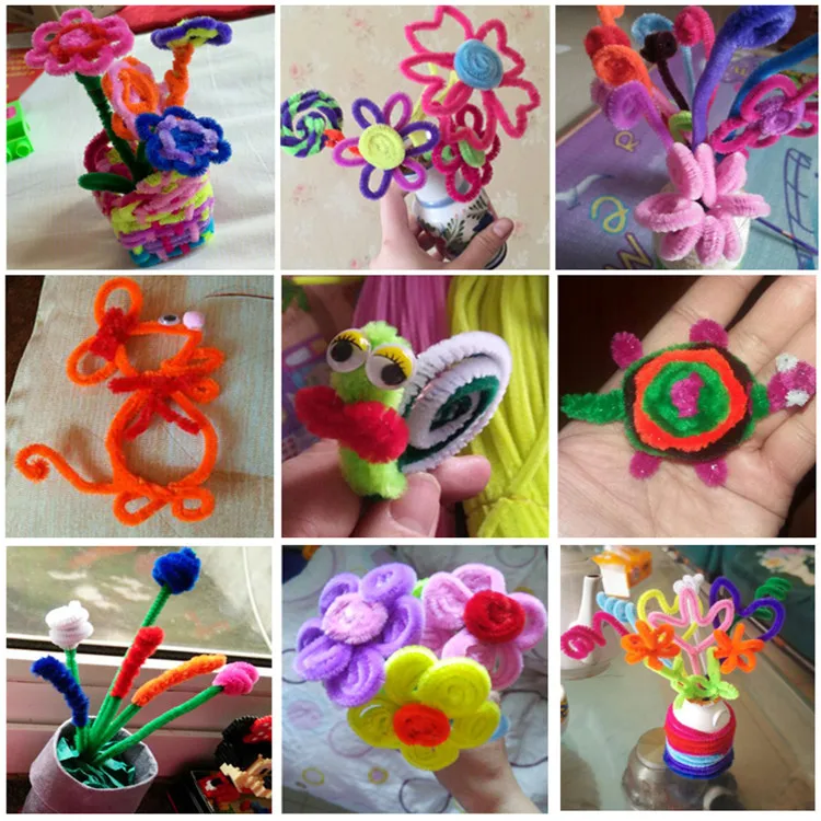 100Pcs DIY Handmade Colored Wool Root Top Twisting Bar Fluffy Iron Wire Imaginative Plush Play Baby Gift Decorations | Игрушки и хобби