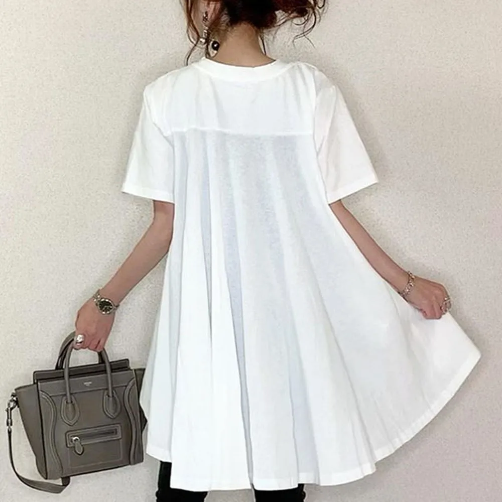 Футболка женская базовая милая длинная рубашка в Корейском стиле Повседневная