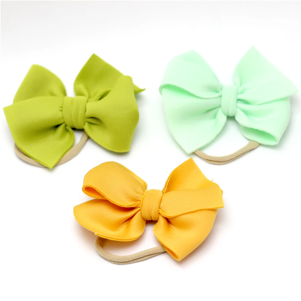 Нейлоновая повязка на голову с большим бантом для маленьких девочек Детские