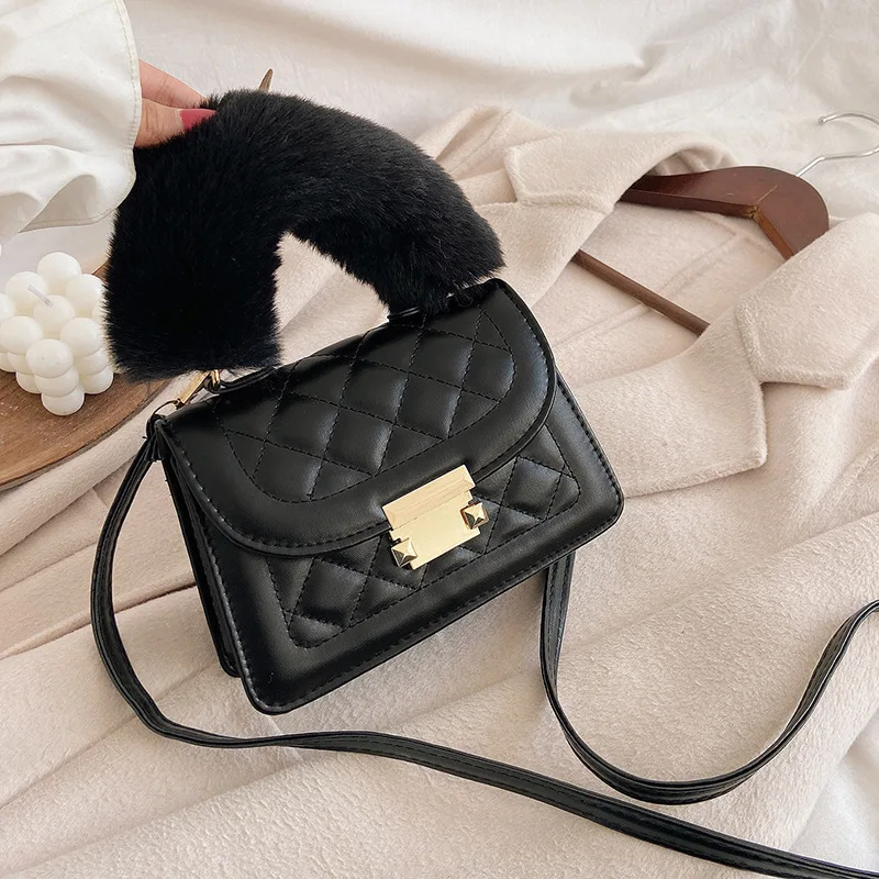 

Новинка Осень-зима 2020, модная маленькая сумка с текстурной цепочкой, Женская Популярная сумка-мессенджер через плечо с ромбовидным узором