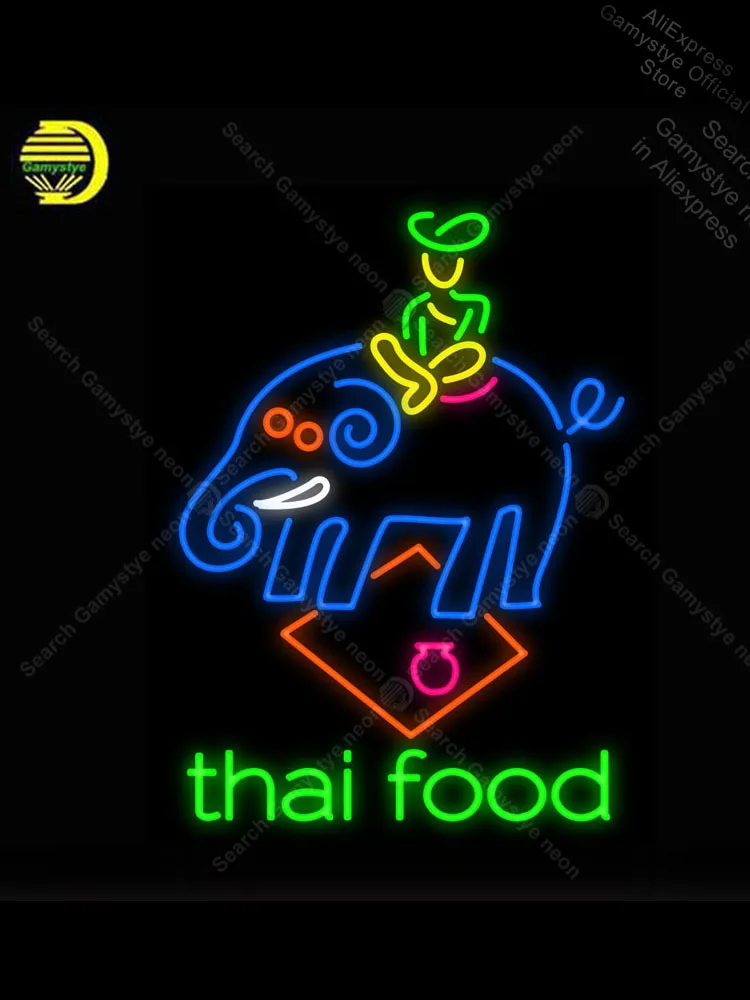

Thai Food NEON LIGHT SIGN Neon Sign Decorate Hotel GLASS ub world series Guitar Store Display anuncio luminoso Shops Display