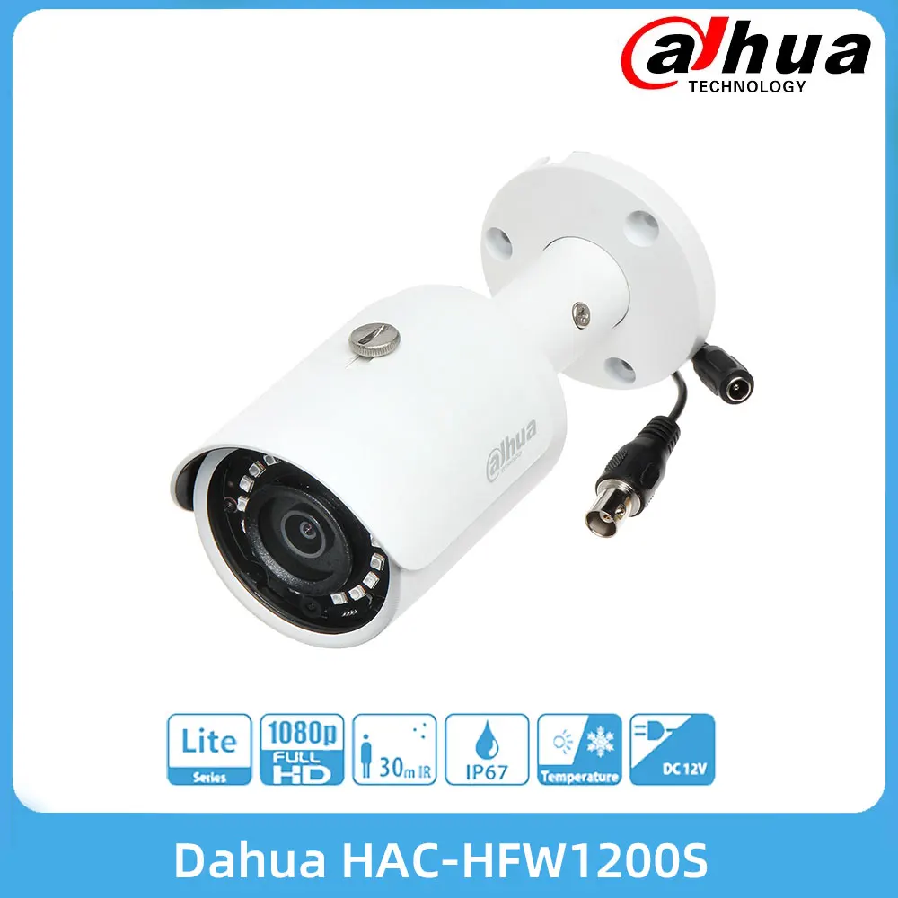 

Dahua HAC-HFW1200S 2MP HDCVI IR Bullet Camera HD/SD Switchable 2.8 3.6mm Fixed Lens 30m Smart IR IP67