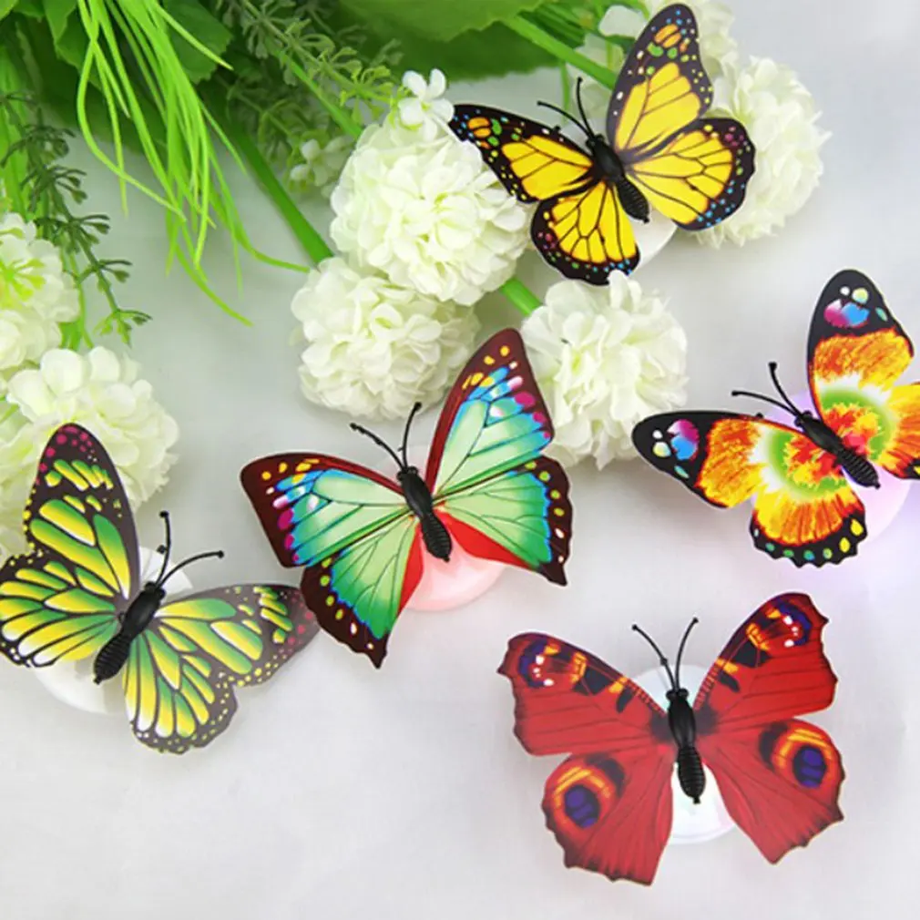 Бабочка Искусство Светящиеся Настенные наклейки Красочные Изменение