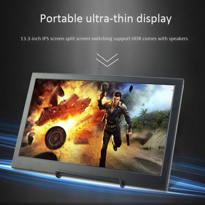 13 3-дюймовый портативный монитор 1080P IPS игровой с USB C Type-C Mini Hdmi для телефона