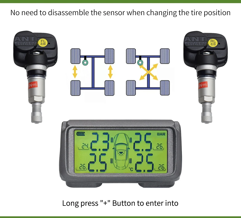 Deelife TPMS система контроля давления в шинах сигнализация солнечный автомобиль 4 колеса внутренний внешний датчик давления в шинах Smart TMPS контроль