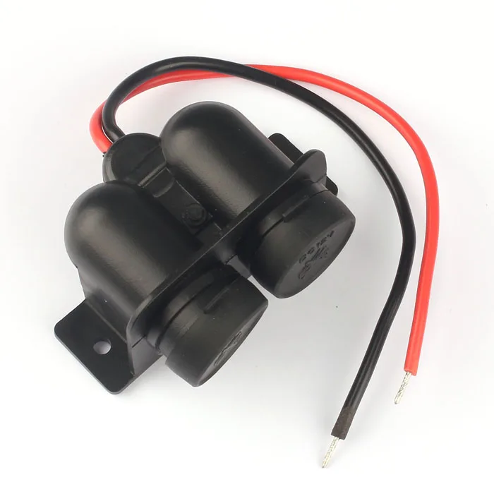 12 В мотоцикл сигарета двойной разъем черный Зажигалка двойная розетка вилка