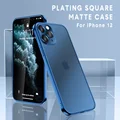 Luxury Square Frame Plating Clear Phone Case For iPhone 12 11 Pro Max Mini X XR XS 7 8 Plus SE 2020 Transparent Silicone Cover