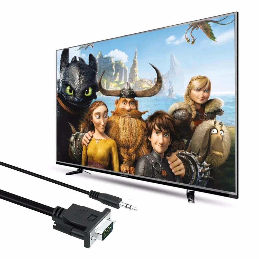 Преобразователь из VGA в HDMI адаптер Выход 1080P HD с аудио VGA2HDMI ТВ AV в HD ТВ Видео кабель конвертер адаптер для ТВ ПК