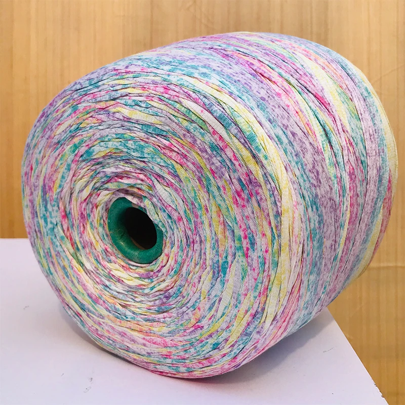 500 г/лот 100% хлопковая цветная плетеная полая пряжа спрей окрашивание чистой