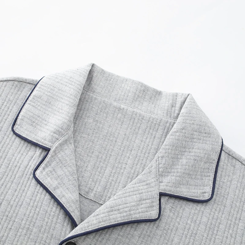 Pure cotton men pajamas suit spring autumn new long-sleeved cardigan men women simple comfortable home service suit 24 styles118