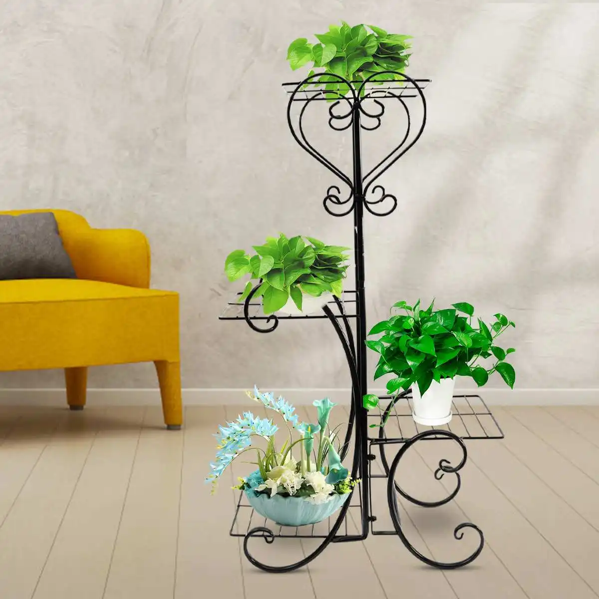 4 tier 4 potted plant stand multiple flower pot holder shelves planter rack storage organizer display for indoor garden balcony free global shipping