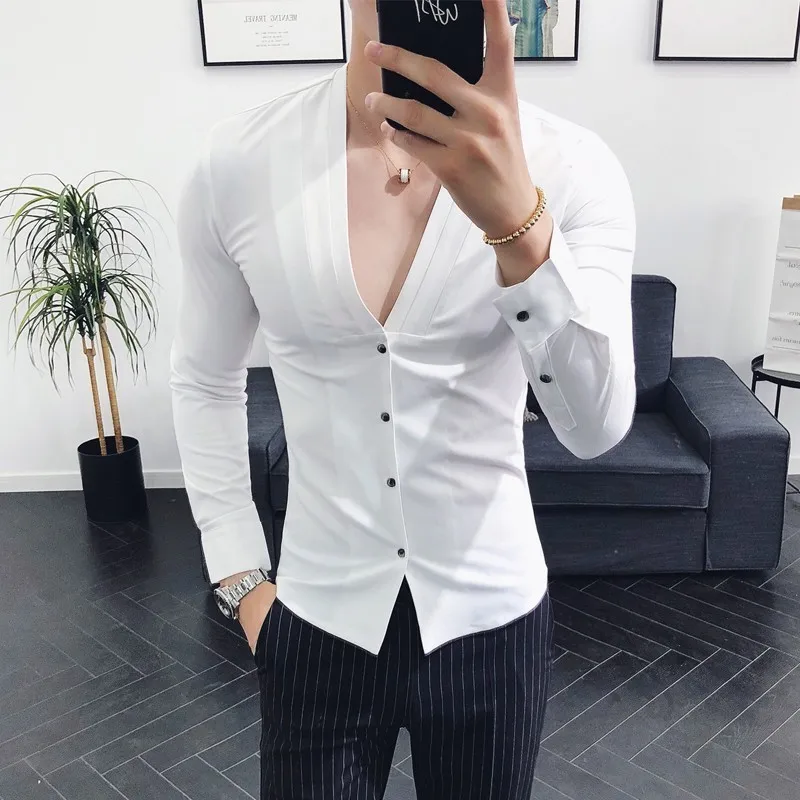 Женская плиссированная рубашка однотонная приталенная с длинным рукавом