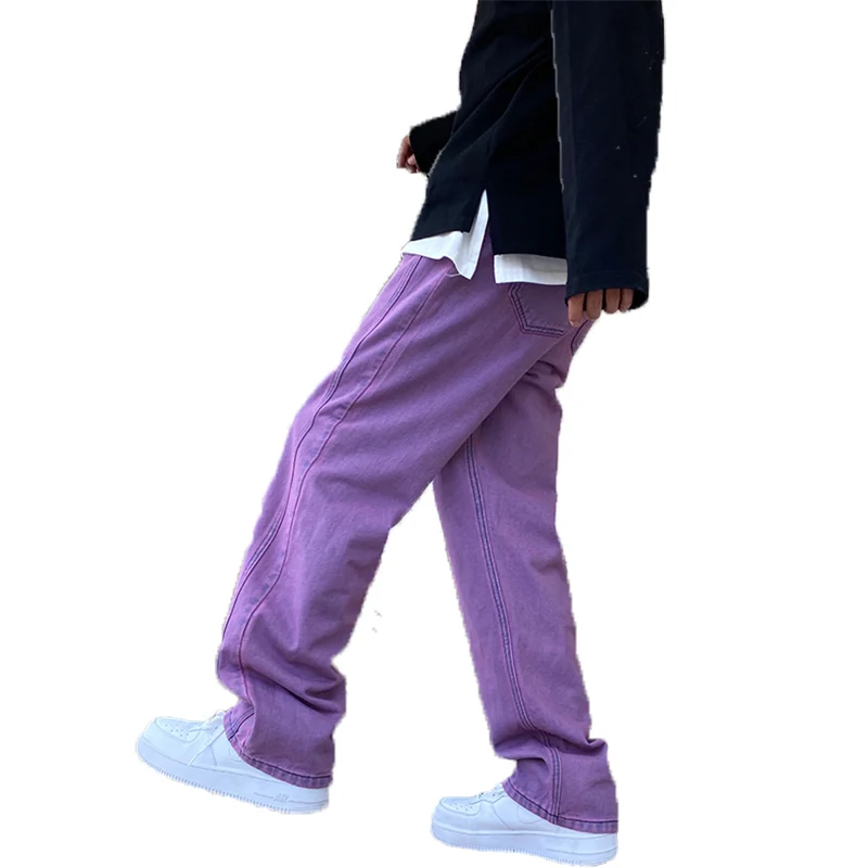 

Men's Jeans Casual Denim Pants Hip Hop Neutral Jeans Loose Straight Jean Pants Girl trousers Sweethearts outfit