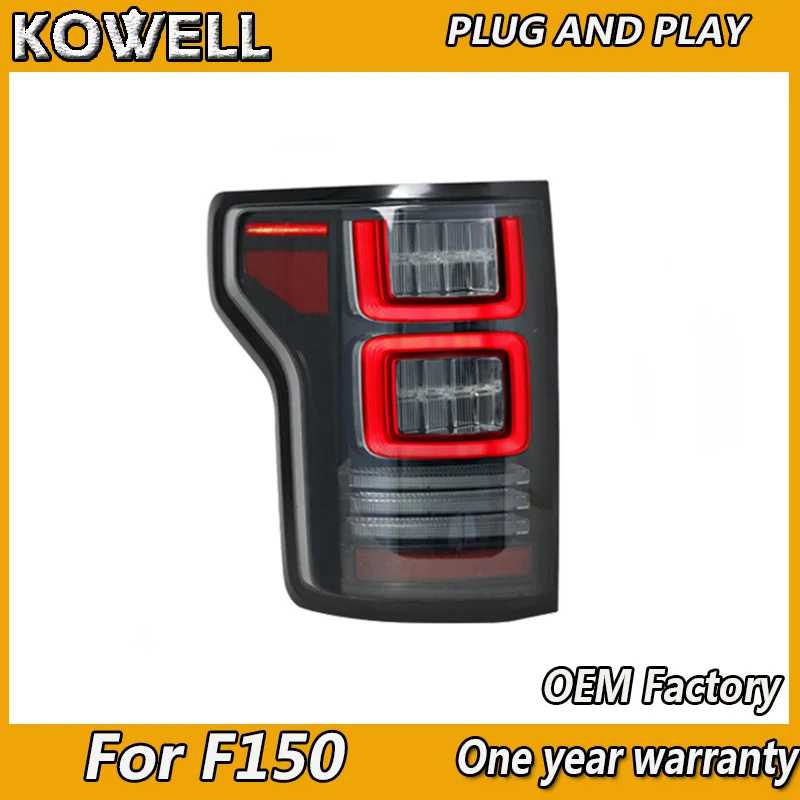 

KOWELL Car Full LED Tail Lamp for Ford F150 Tail Lights 2015-2018 for USA F-150 Raptor Version with Red Signal