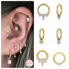 Женские серьги-гвоздики для пирсинга с фианитами