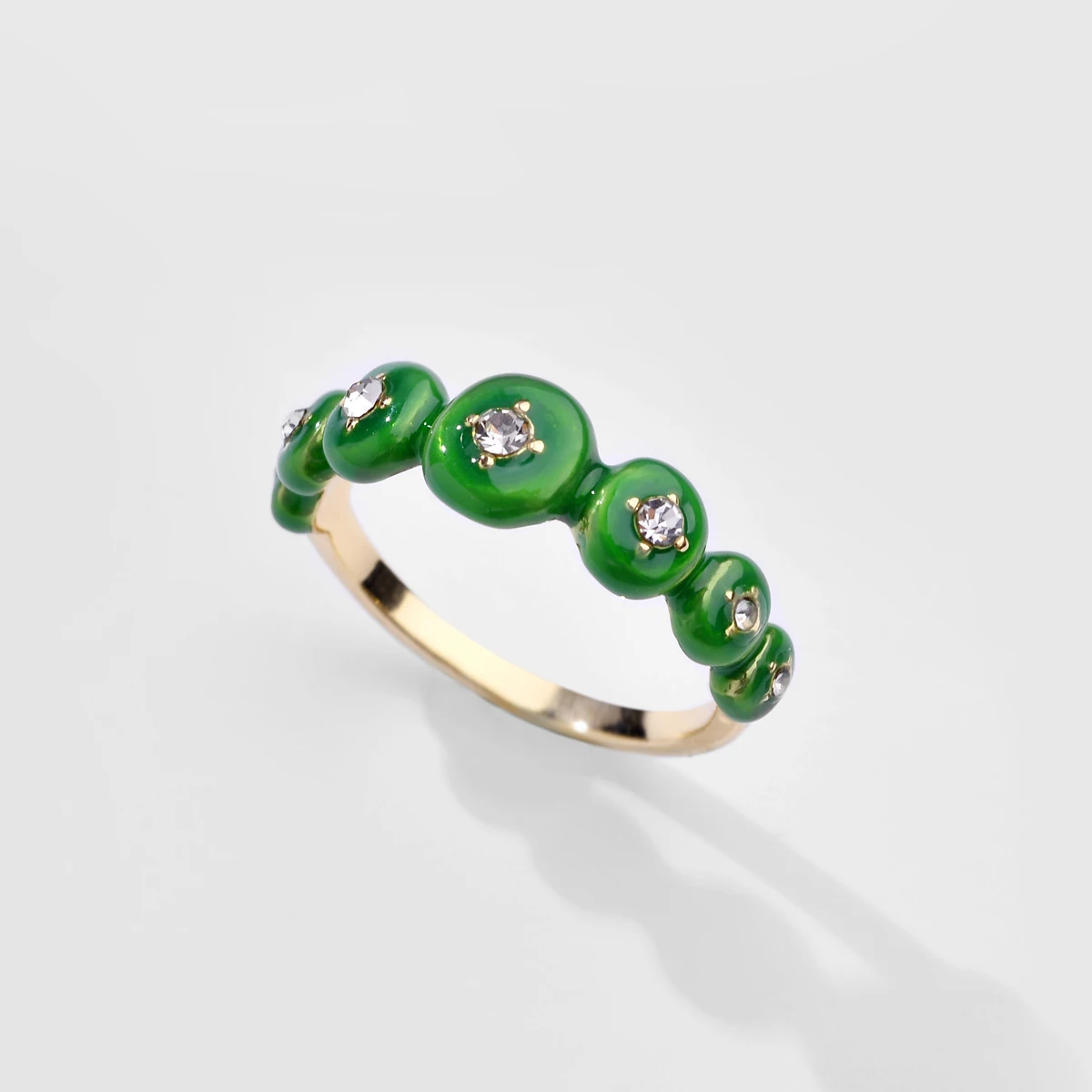 

Женские Эмалированные кольца LUNA CHIAO зеленого цвета