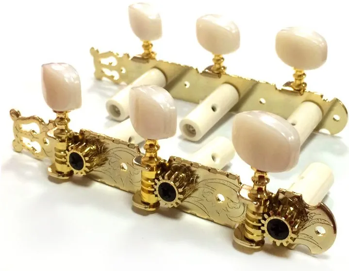 Gotoh x QCYQ Lyre тюнеры для классической (нейлоновой струны) гитары золото/серебро|head