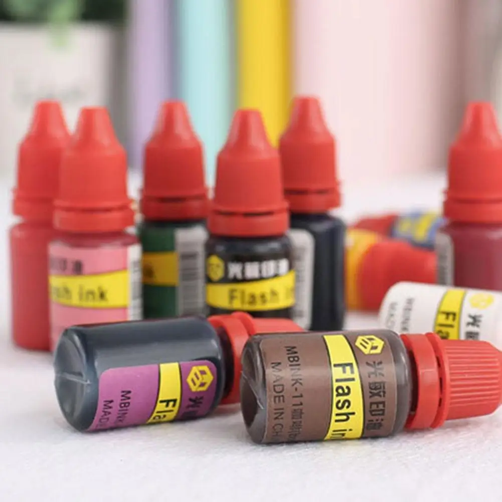 10 мл Flash Refill Fast Drying Stamping Ink Inking Lightsensitive Stamp Oil For Office School Make Seal Diy Scrapbooking
