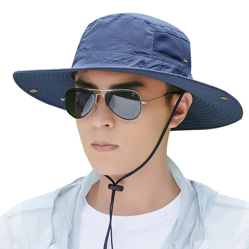 Панама Мужская сетчатая с защитой от ультрафиолетовых лучей и широкими полями 2020