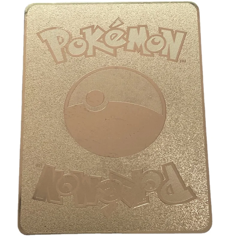 

New Pokemon Metal Card French Version PV Collection of Hobby Cards Shiny Metal Card Game Fire-breathing Dragon Children's Gift
