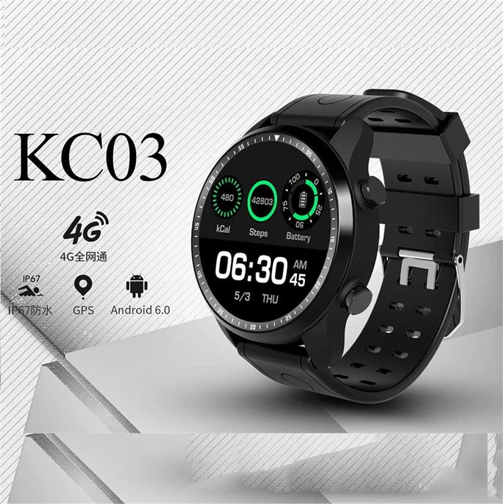 696 KC03 4G Смарт часы gps Android 6 0 IP67 водонепроницаемые Bluetooth Wifi 1 Гб + 16 Часы 2.0mp камера