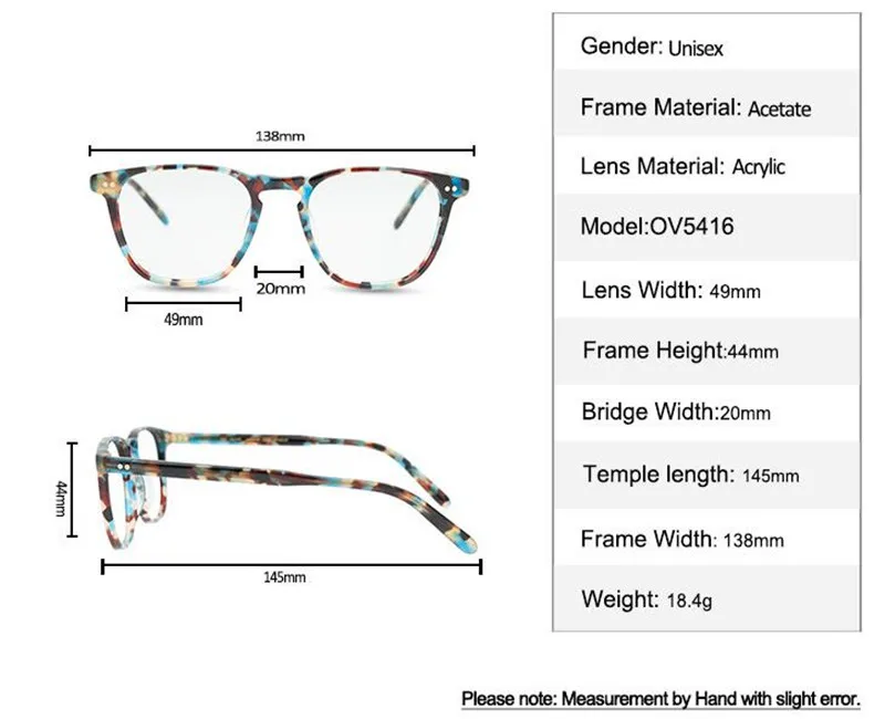 

Retro Acetate Glasses Frame Men Full Rim Myopia Eyewear Brand Designer Clear Lens Vintage Optical Eyeglasses Spectacle Women